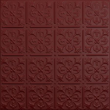 Ceilume Fleur-de-lis 2ft x 2ft Merlot Ceiling Tile V3-FLEUR-22MEO